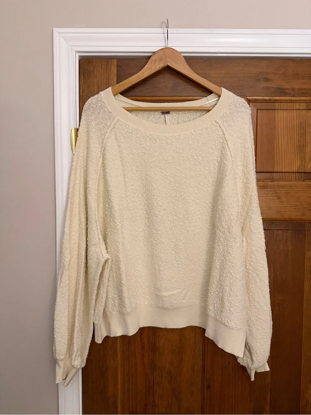 Free People ✨ Found My Friend Cream Bouclé Sweater
